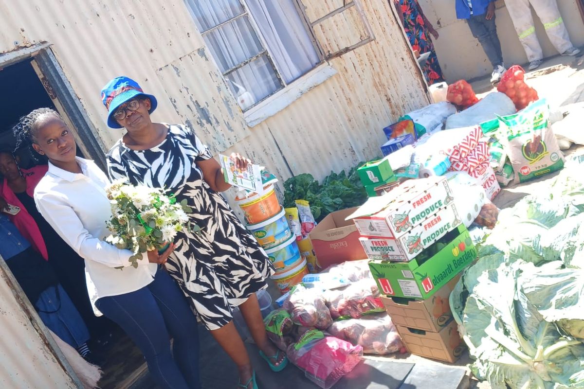 A BaAfrica grocery delivery handed over at a family home
